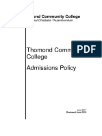 Thomond Community College Admissions Policy