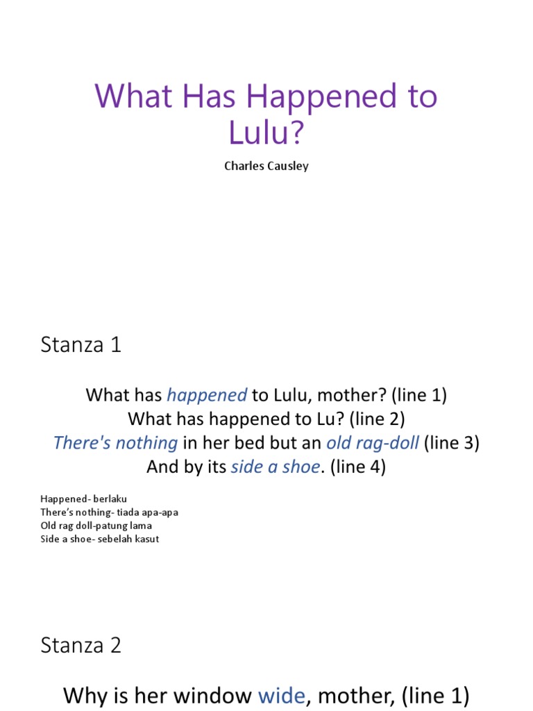 What Has Happened To Lulu? | PDF