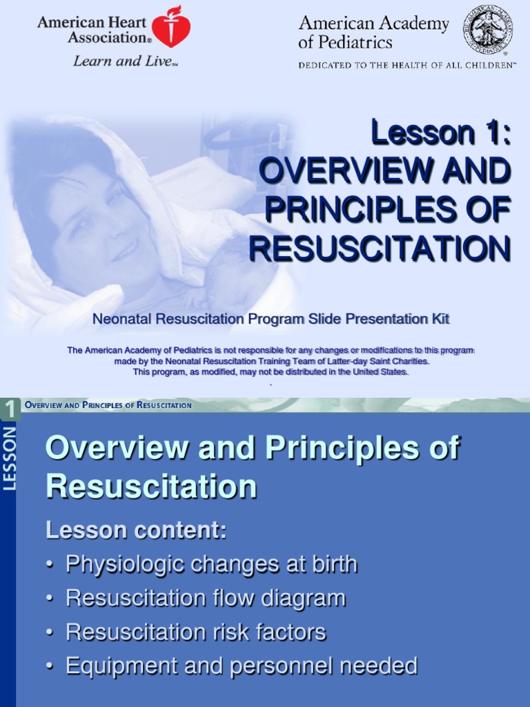 Lesson 1: Overview and Principles of Resuscitation: Neonatal ...