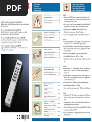 Velux Wlr 160 Remote User Manual