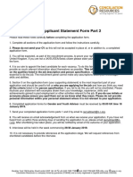 Guidance Notes - Applicant Statement Form Part 2