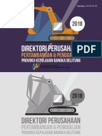 Direktori Perusahaan Pertambangan Dan Penggalian Provinsi Kepulauan Bangka Belitung 2018