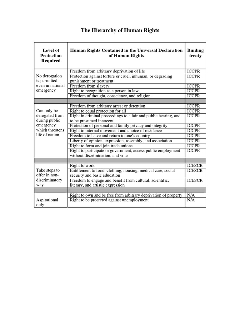 Heirarchy of Rights | PDF | Human Rights | Rights
