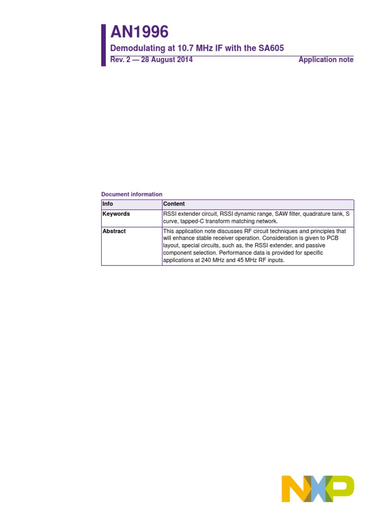 AN1996 | PDF | Bandwidth (Signal Processing) | Amplifier