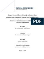 Riesgos Psicosociales en El Trabajo de Los Servidores Públicos de La Contraloría General de La República, 2017