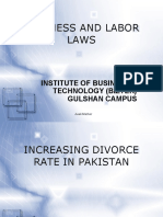 Business Law (INCREASING DIVORCE RATE IN PAKISTAN)