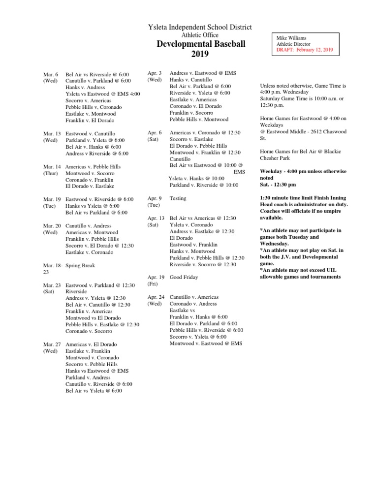 Developmental Baseball 2019 Feb 12 | PDF | Ball And Bat Games | Sports