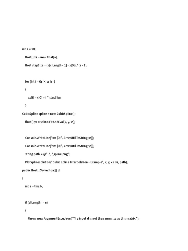 Cubic Spline Code | PDF
