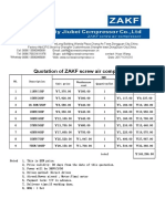 ZAKF Screw Air Compressor Price List - RMB