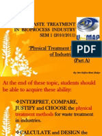 Physiacal Treatment Processes of Industrial Waste 