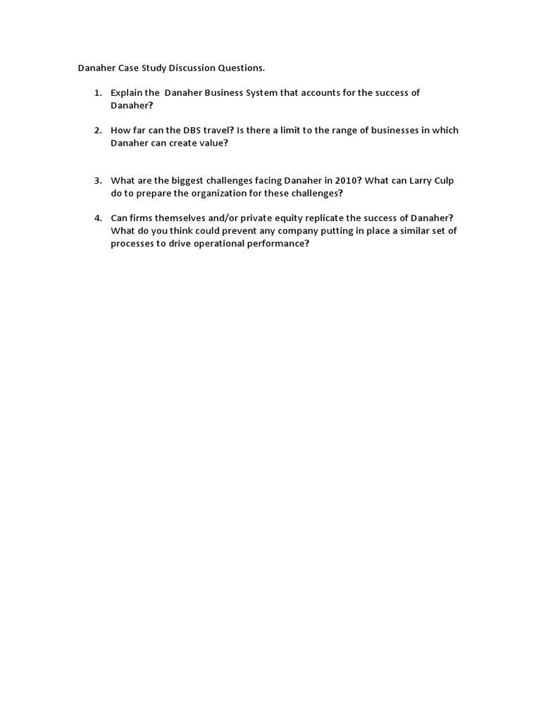 Danaher corporation case study slideshare picture