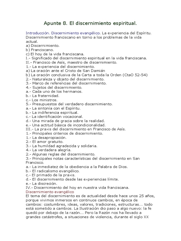 Discernimiento Espiritual en San Francisco | PDF | Francisco de Asís ...