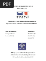 Download Project on Maruti Suzuki Modified by Sumit Kumar SN40058293 doc pdf