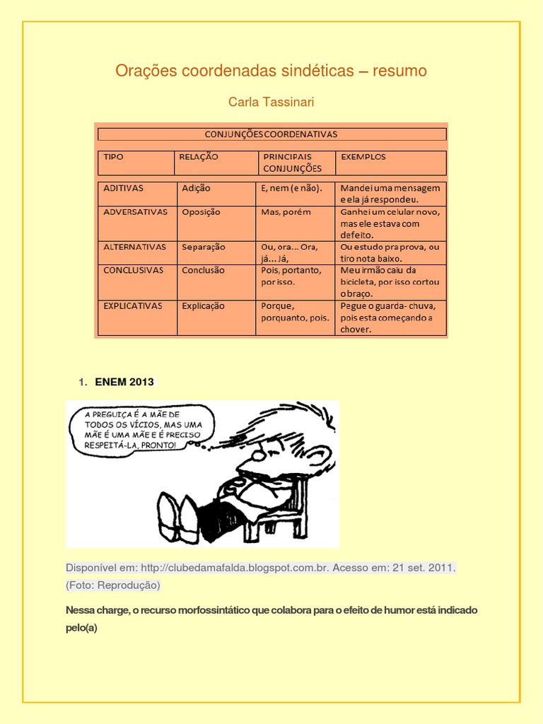 Oração Coordenada Sindética Conclusiva | PDF | AVC | Desmatamento