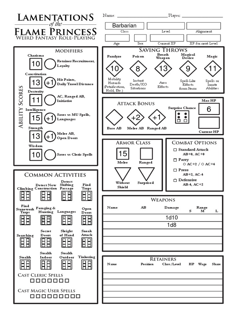 Saving Throws Barbarian PDF Role Playing Entertainment