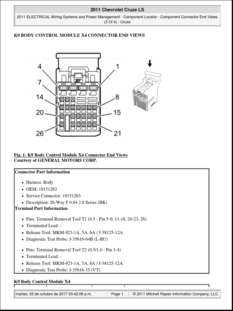 Chevrolet Cruze m 4 Al 7 Pdf Electrical Connector Chevrolet Cruze