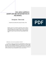 Derrida - Sobre Un Tono Apocalíptico Aparecido Recientemente en Filosofía