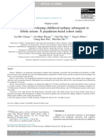 Association of Developing Childhood Epilepsy Subsequent To Febrile Seizure: A Population-Based Cohort Study