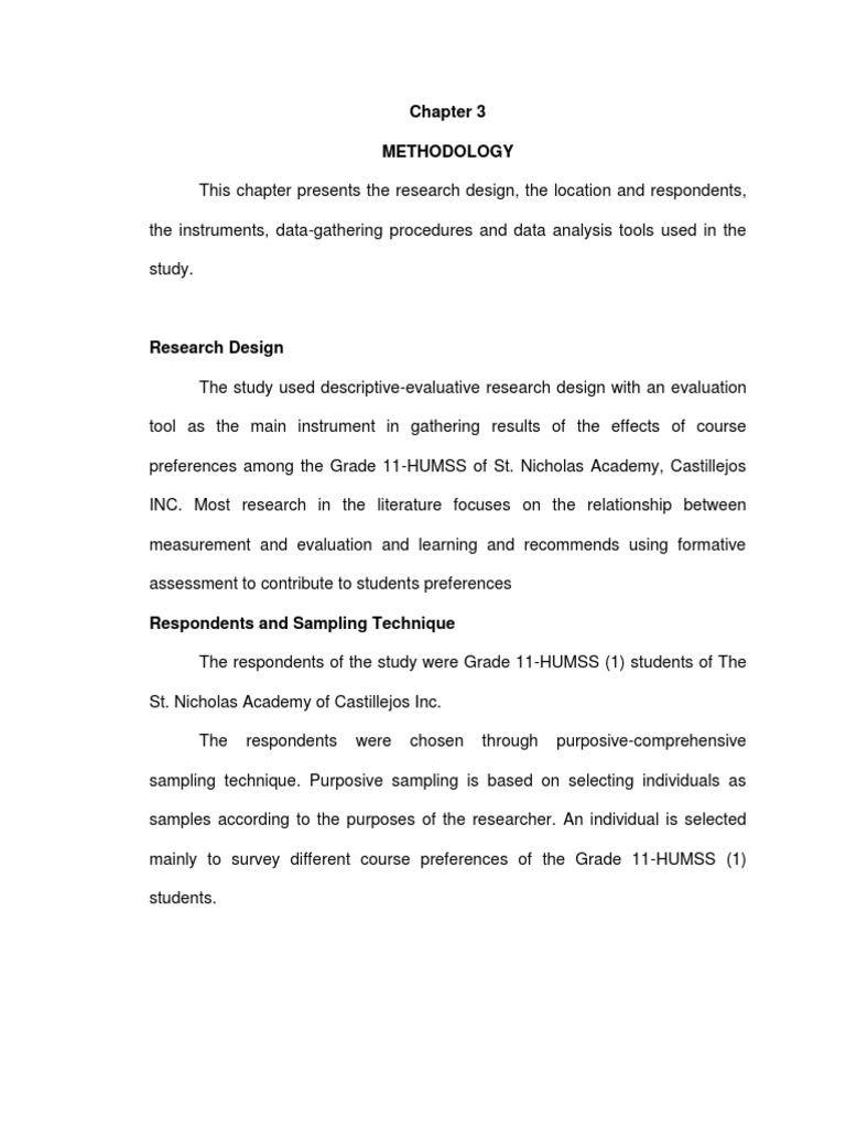 Research Methodology for HUMSS Study | PDF | Survey Methodology ...