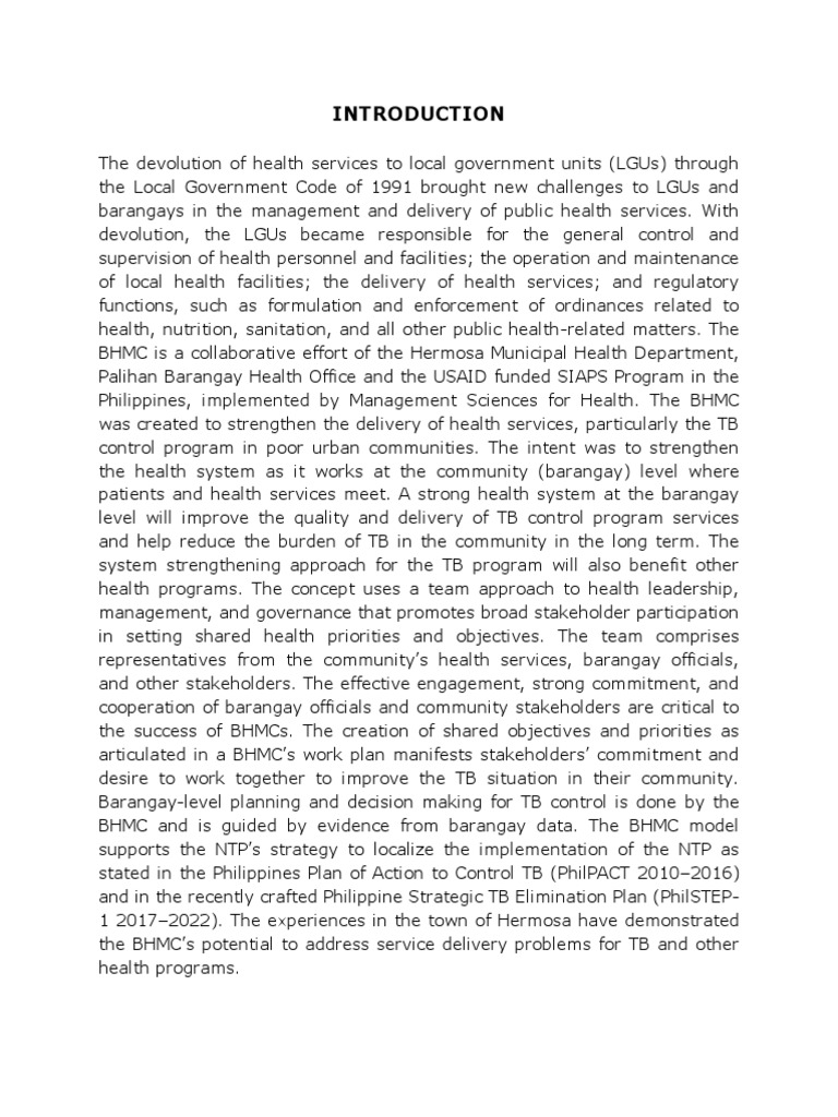 Barangay Health Plan | PDF | Public Health | Governance