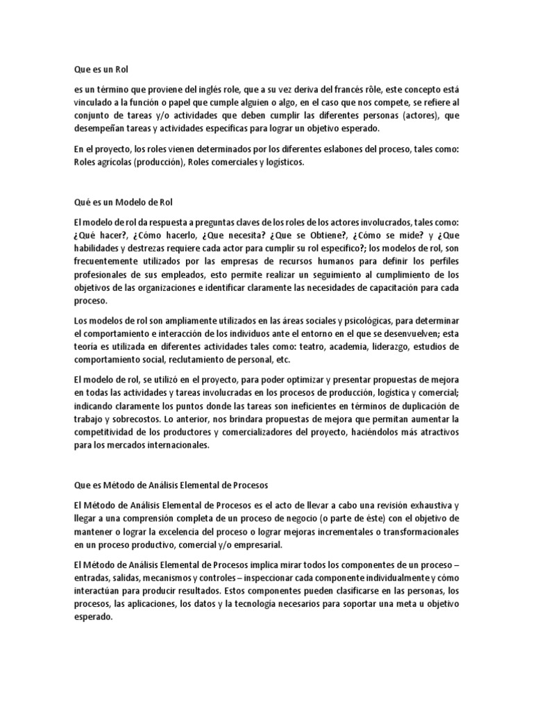 Definición y Modelo de Roles | PDF | Ciencia cognitiva | Cognición