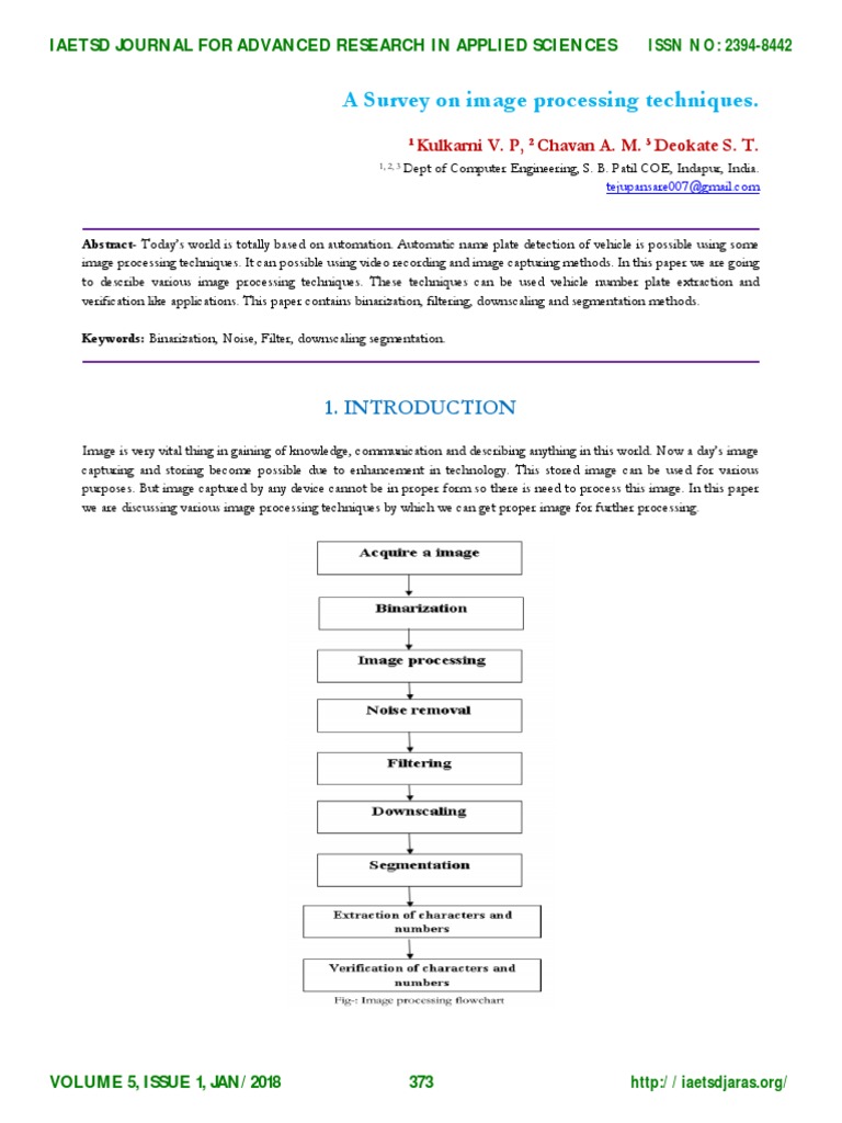 A Survey On Image Processing Techniques. | PDF | Image Segmentation ...