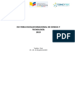 XVI Feria Binacional de Ciencias y Tecnología Ecuador FEBICYT 2019 FINAL