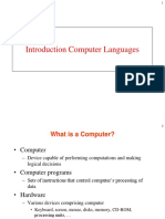 Introduction Computer Languages
