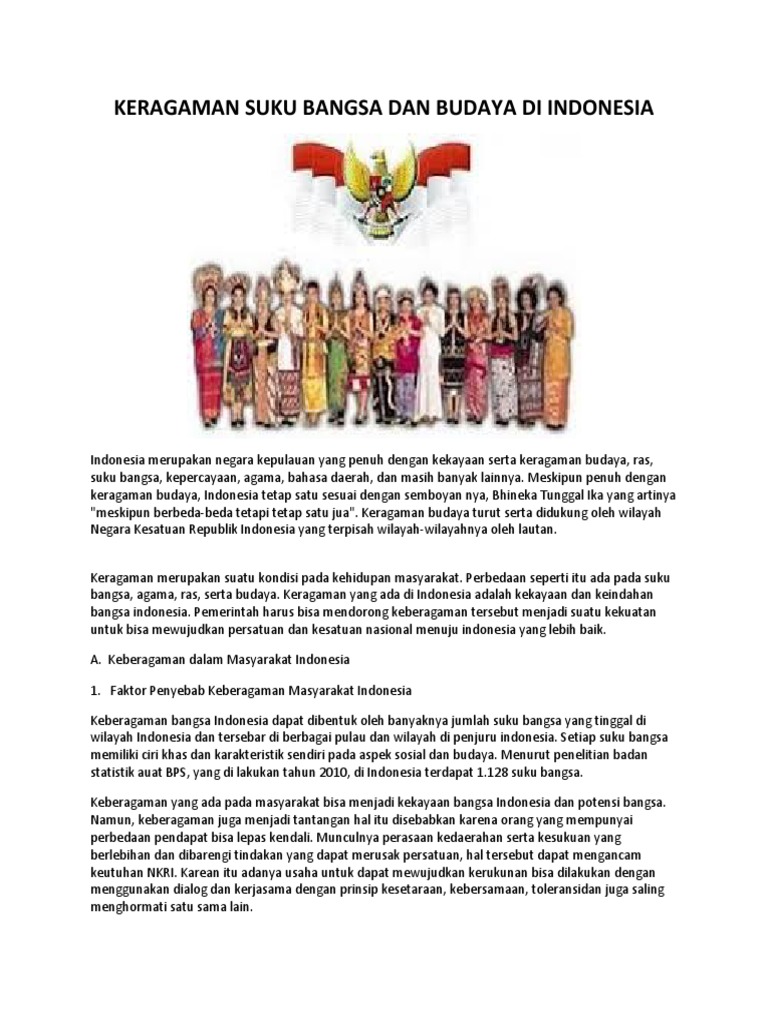 Keragaman Suku Bangsa Dan Budaya Di Indonesia Pdf
