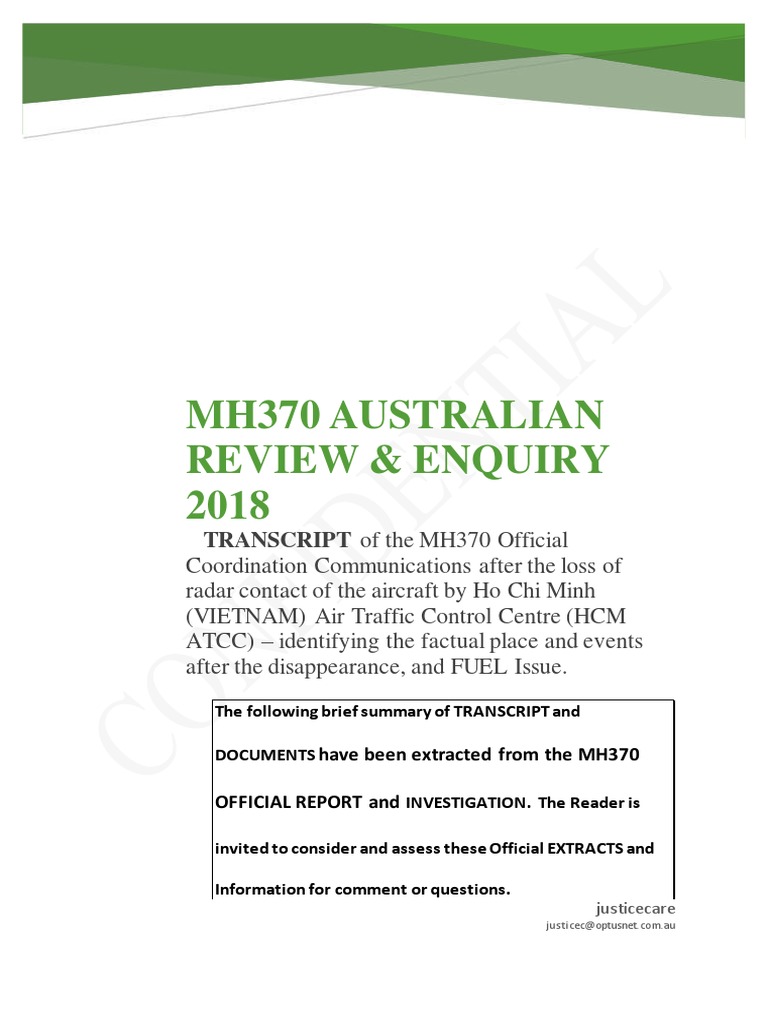 MH370 Investigation: Key Findings on BITOD | PDF | Malaysia Airlines ...