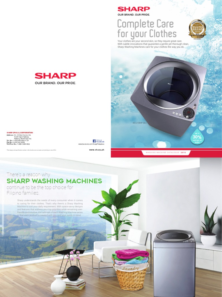 Sharp Washing Machine Brochure Washing Machine Laundry