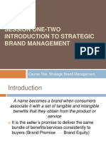Session One-Two Introduction To Strategic Brand Management