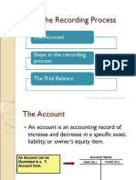 The Account Steps in The Recording Process The Trial Balance