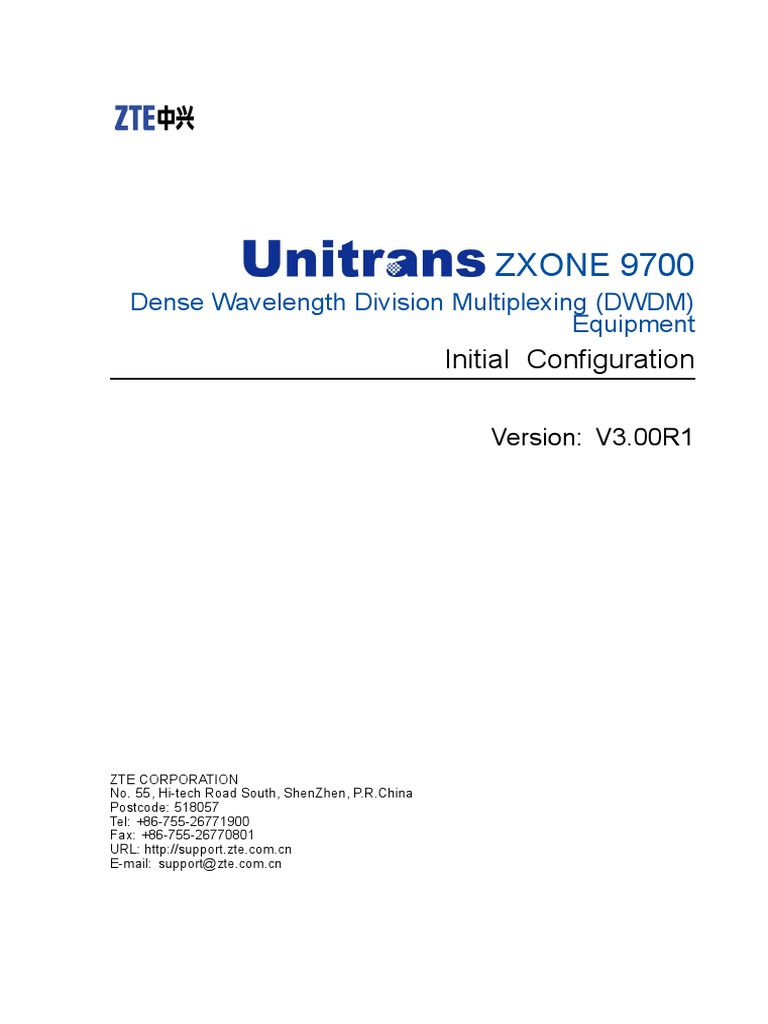 ZXONE Initial Configuration - V1.0 | PDF | Ip Address | License