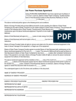 Solar Power Purchase Agreement