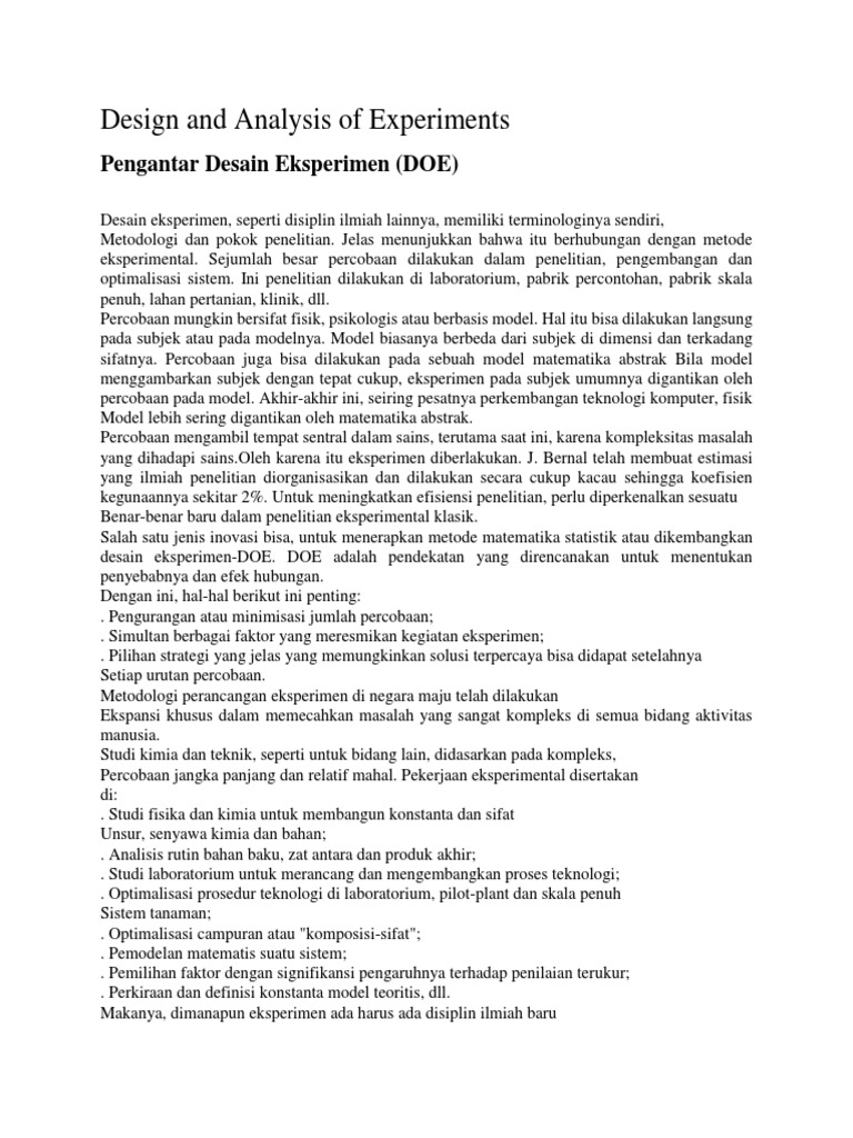 Design and Analysis of Experiments | PDF | Komputer