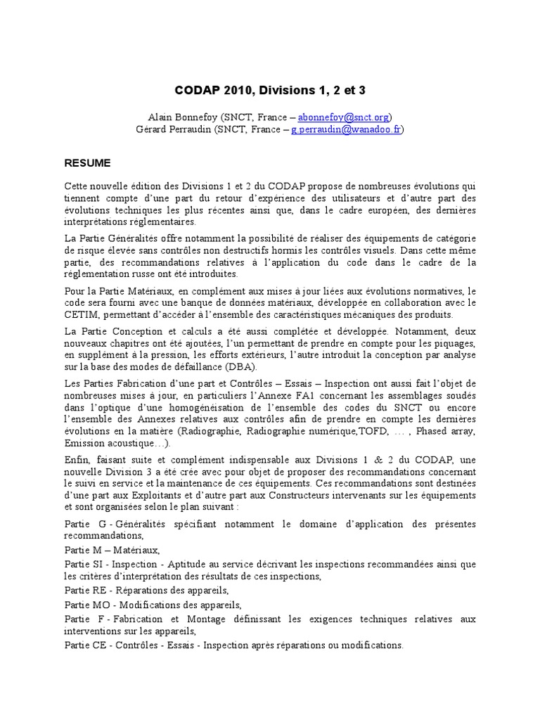 Descriptif Codap 2010 PDF | PDF | Corrosion | Soudage
