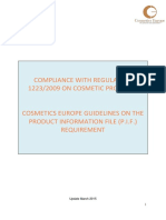 Updated Cosmetics Europe PIF Guidelines - 2015 - Update