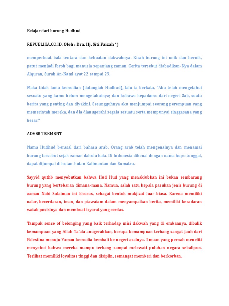 Belajar Dari Burung Hudhud  PDF