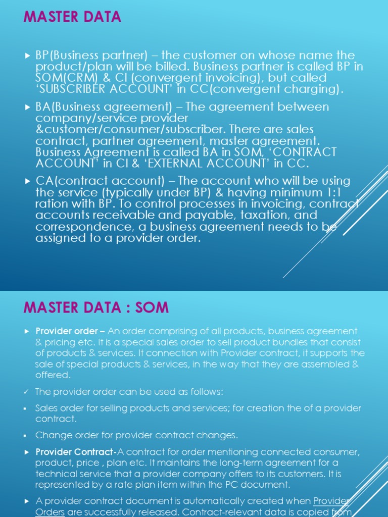 SAP CRM Master Data Overview | PDF | Subscription Business Model ...