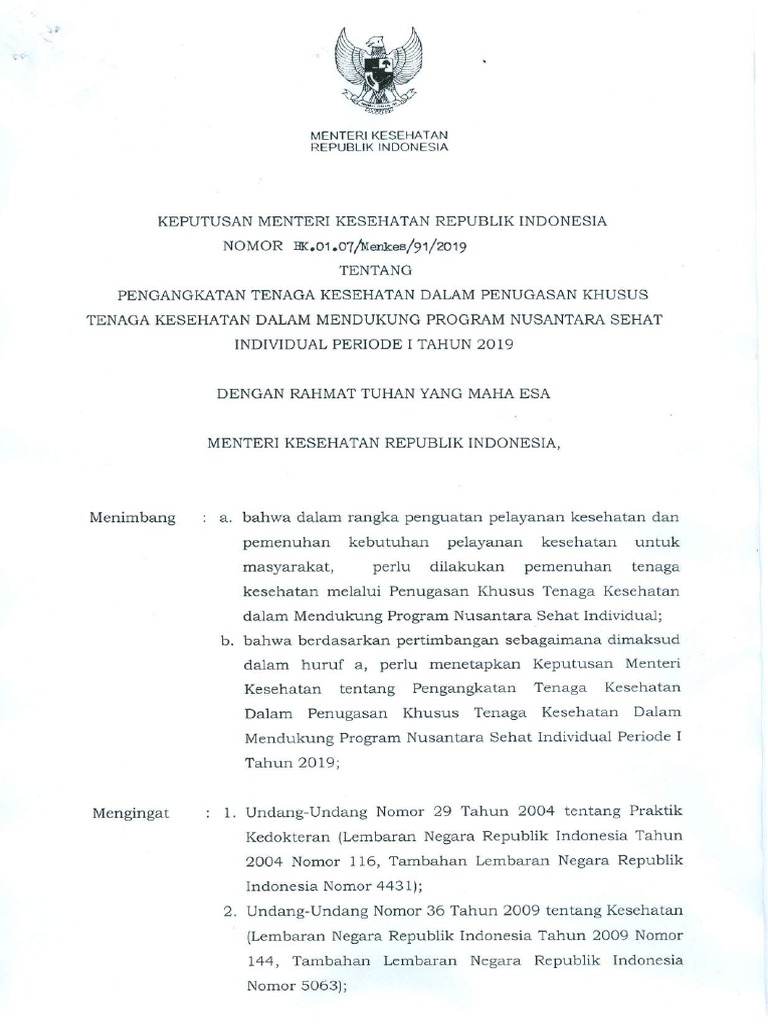 Gaji Nusantara Sehat Individual 2018