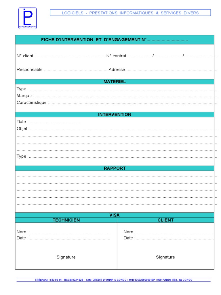 Fiche Intervention Pdf Informatique Informatique