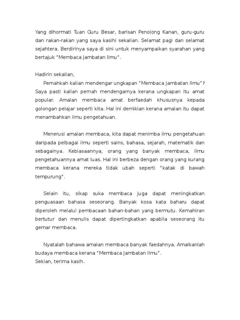Syarahan Membaca Jambatan Ilmu Pdf