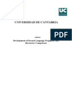 Universidad de Cantabria: Development of Second Language Pragmatic and Discursive Competence