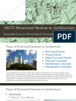 AR375 Topic 1 Intro To Structural System in Architecture PDF