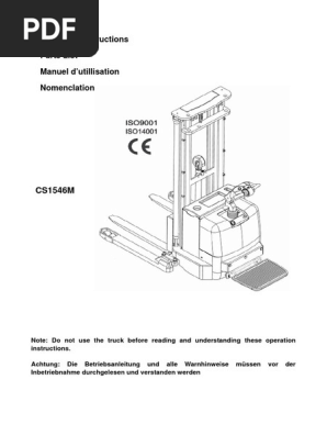 306761763 Apilador Electrico Cs1546m Noblelift Almatec Pdf