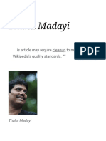 Thaha Madayi: This Article May Require Cleanup To Meet Wikipedia's Quality Standards. The Specific