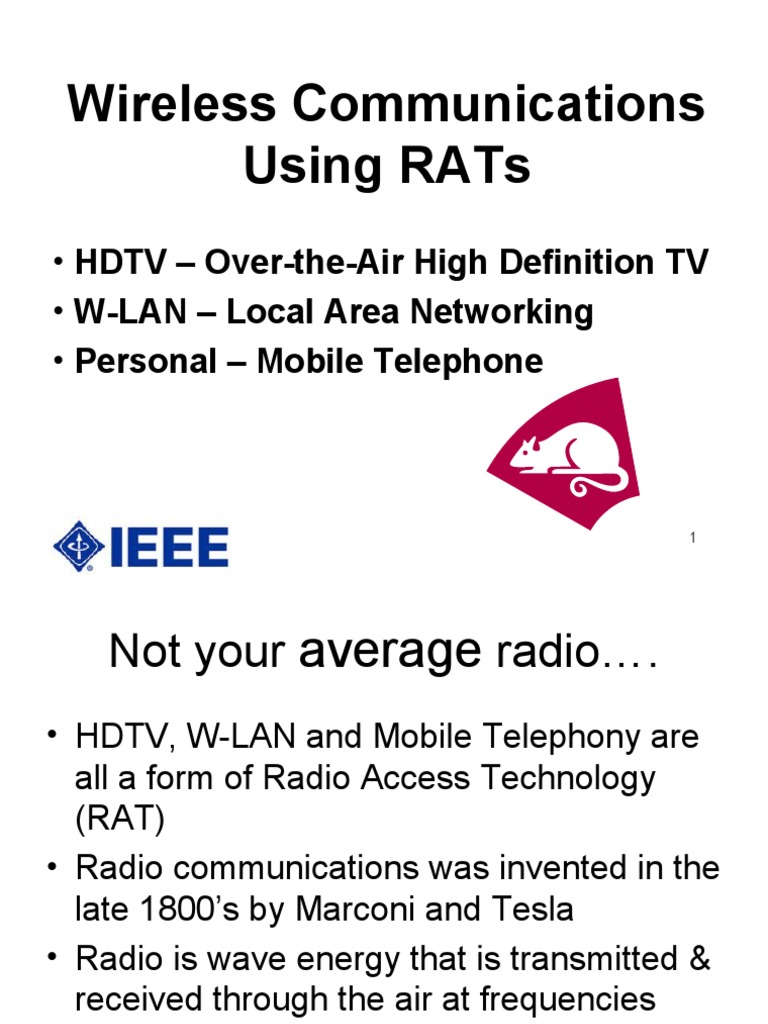 Wireless Communications Using Rats | PDF | Digital Television | High ...