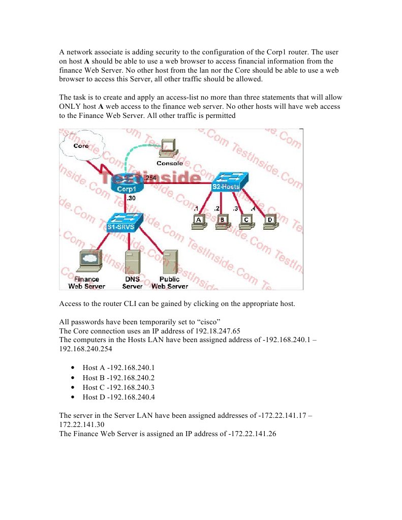ACL Configuration for Host A Access | PDF | Computers