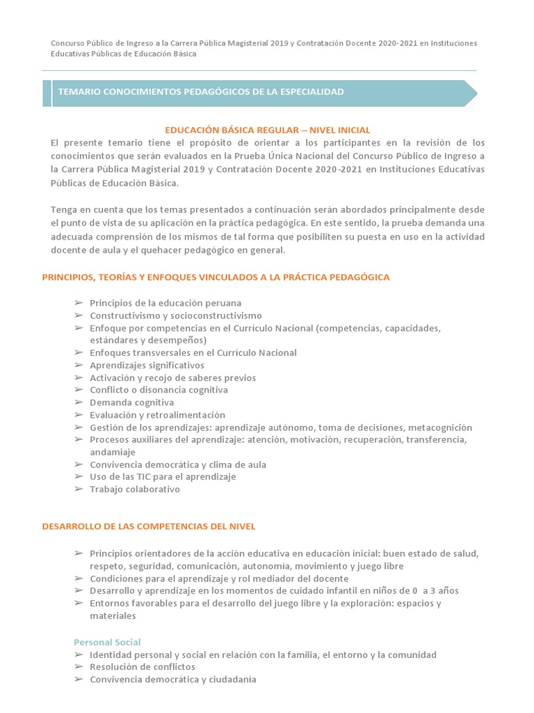 11551227332EBR Inicial | PDF | Plan de estudios | Educación primaria